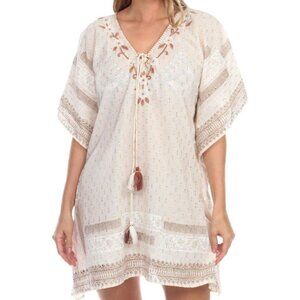 NEW Kaftan Cover Up for Bathing Suit Tassel embroidery NWT La Moda